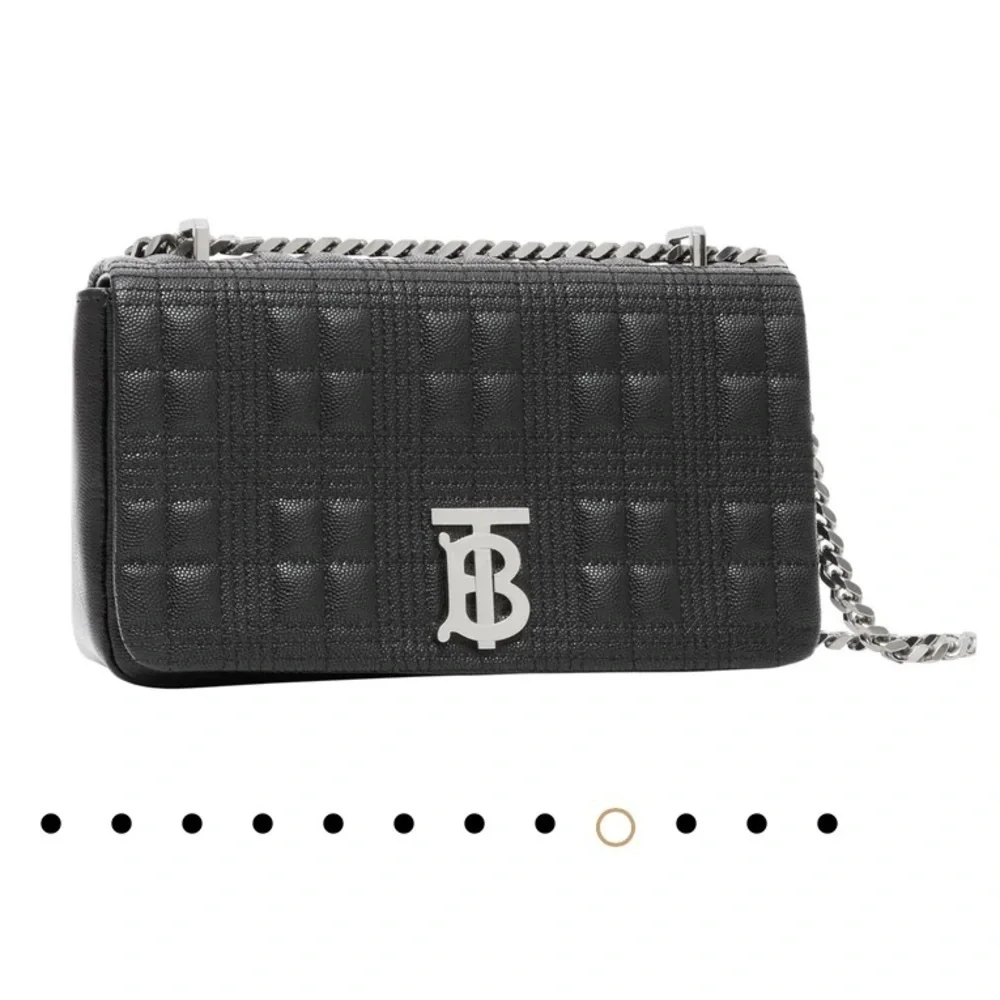 NWT BURBERRY Small Lola Quilted Leather CL Bag Black Silvertone
